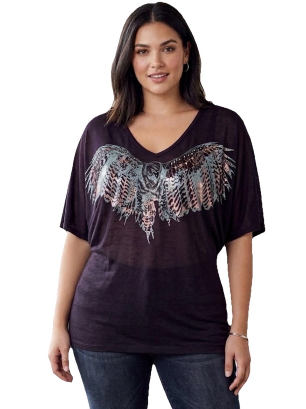 Key Closet Eagle Black Swarovski Elements Studded Sleeveless Shirt Size Small